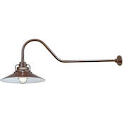 Millennium Lighting RLM 1 Light Outdoor Wall Sconce with 18" Wide Railroad Shade and 41" Gooseneck Stem Architectural Bronze