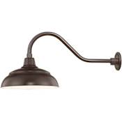 Millennium Lighting RLM 1 Light Outdoor Wall Sconce with 14" Warehouse Shade and 21.5" Gooseneck Stem Architectural Bronze