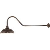 Millennium Lighting RLM 1 Light Outdoor Wall Sconce with 14" Warehouse Shade and 41" Gooseneck Stem Architectural Bronze