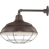 Millennium Lighting RLM 1 Light Outdoor Wall Sconce with 17" Wide Warehouse Shade and 13" Gooseneck Stem Architectural Bronze