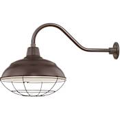 Millennium Lighting RLM 1 Light Outdoor Wall Sconce with 17" Warehouse Shade and 21.5" Gooseneck Stem Architectural Bronze