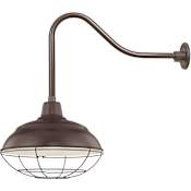 Millennium Lighting RLM 1 Light Outdoor Wall Sconce with 17" Warehouse Shade and 23" Gooseneck Stem Architectural Bronze