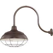 Millennium Lighting RLM 1 Light Outdoor Wall Sconce with 17" Warehouse Shade and 24" Gooseneck Stem Architectural Bronze