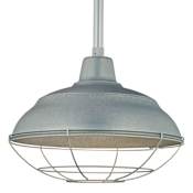 Millennium Lighting RLM 1 Light Outdoor Pendant with 17" Warehouse Shade and 36" Stem Galvanized