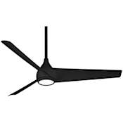 MinkaAire Twist 52" 3 Blade Indoor Smart LED Ceiling Fan with Remote Control Included Coal