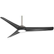 MinkaAire Timber 68" 3 Blade Indoor Smart LED Ceiling Fan with Remote Control Included Brushed Nickel / Coal
