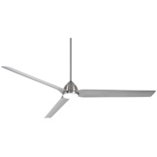 MinkaAire Java 84" 3 Blade Indoor / Outdoor LED Ceiling Fan with Remote Included Brushed Nickel Wet