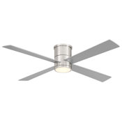 MinkaAire Falco 54" 4 Blade Indoor LED Hugger Ceiling Fan with Remote Control Brushed Nickel / Silver