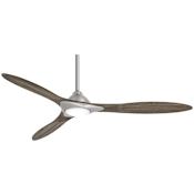 MinkaAire Sleek 60" 3 Blade Indoor Smart LED Energy Star Ceiling Fan with Remote Control Included Brushed Nickel