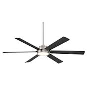MinkaAire Cairo 65" 6 Blade Indoor LED Ceiling Fan with Remote Included Brushed Nickel Wet / Coal