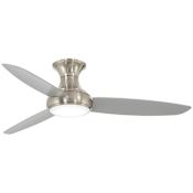 MinkaAire Concept III 54" 3 Blade Indoor / Outdoor Smart LED Hugger Ceiling Fan with Remote Control Included Brushed Nickel Wet