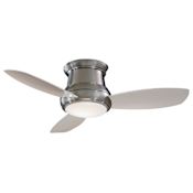 MinkaAire Concept II 44" 3 Blade Indoor LED Hugger Ceiling Fan with Remote Included Brushed Nickel
