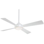 MinkaAire Aluma 52" 4 Blade Indoor LED Ceiling Fan with Wall Control Included Flat White