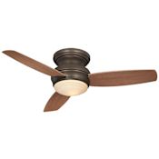MinkaAire Traditional Concept 44" 3 Blade LED Indoor / Outdoor Hugger Ceiling Fan with Wall Control Included Oil Rubbed Bronze