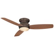 MinkaAire Traditional Concept 52" 3 Blade LED Indoor / Outdoor Hugger Ceiling Fan with Wall Control Included Oil Rubbed Bronze