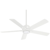 MinkaAire Stout 5 Blade 54" Indoor LED Ceiling Fan with Remote Control Included Flat White