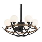 MinkaAire Marilyn 30" Wide 14" Sweep 3 Blade 6 Light Indoor Fandelier with Handheld Remote and LED Bulbs Included Coal