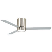 MinkaAire Roto 52" 3 Blade Indoor LED Hugger Ceiling Fan with Remote Control Included Brushed Nickel