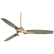 MinkaAire Molino 65" 3 Blade Indoor / Outdoor Smart LED Ceiling Fan with Remote Control Included Soft Brass