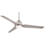 MinkaAire Java 54" 3 Blade Indoor / Outdoor LED Ceiling Fan with Remote Included Brushed Nickel Wet