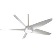 MinkaAire Ellipse 5 Blade 60" Indoor LED Smart Ceiling Fan with Remote Control Included Brushed Nickel / Silver