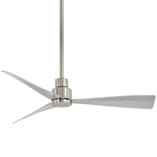 MinkaAire So Simple 44" 3 Blade Indoor / Outdoor Energy Star Ceiling Fan with Remote Included Brushed Nickel Wet