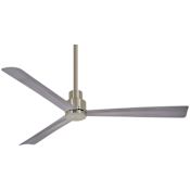 MinkaAire Simple 52" 3 Blade Indoor / Outdoor Energy Star Ceiling Fan with Remote Included Brushed Nickel Wet
