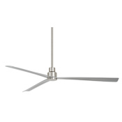 MinkaAire Simple 65" 3 Blade Indoor / Outdoor Energy Star Ceiling Fan with Remote Included Brushed Nickel Wet