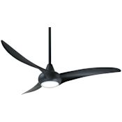 MinkaAire Light Wave 52" 3 Blade Indoor LED Ceiling Fan with Remote Included Coal