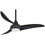 MinkaAire Light Wave 44" 3 Blade Indoor LED Ceiling Fan with Remote Included Coal