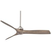 MinkaAire Aviation 60" 3 Blade Indoor Energy Star Ceiling Fan with Remote Included Brushed Nickel with Ash Maple Blades