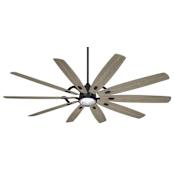 MinkaAire Barn H2O 84" 10 Blade Indoor / Outdoor Smart LED Ceiling Fan with Remote Included Coal