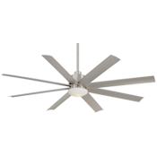 MinkaAire Slipstream 65" 8 Blade Indoor / Outdoor LED Ceiling Fan with Remote Included Brushed Nickel Wet