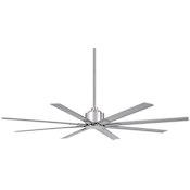 MinkaAire Xtreme H2O 65" 8 Blade Indoor / Outdoor Ceiling Fan with Remote Included Brushed Nickel Wet
