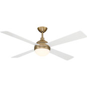 MinkaAire Orb 54" 4 Blade LED Indoor Ceiling Fan with Remote Included Brushed Brass / Alabaster White
