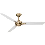 MinkaAire Rudolph 52" 3 Blade Indoor Ceiling Fan with Wall Control Included Brushed Brass / Alabaster White