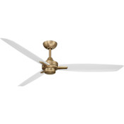 MinkaAire Rudolph 60" 3 Blade Indoor / Outdoor Ceiling Fan with Remote Included Brushed Brass / Alabaster White