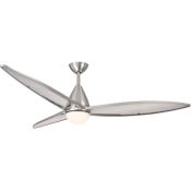 MinkaAire Fleur 64" 3 Blade Indoor Smart 5CCT LED Ceiling Fan with Remote Included Brushed Nickel