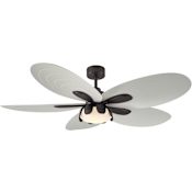 MinkaAire Saltcress 60" 5 Blade Indoor Smart 5CCT LED Ceiling Fan with Remote Included Dark Bronze / Sand Alabaster White