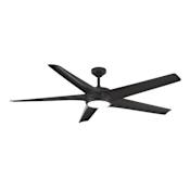 MinkaAire Skymaster 65" 5 Blade Indoor LED Ceiling Fan with Remote Control Black