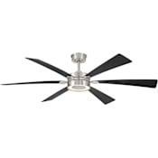 MinkaAire Brenix 60" 6 Blade Indoor Smart 5CCT LED Ceiling Fan with Remote Included Brushed Nickel / Coal