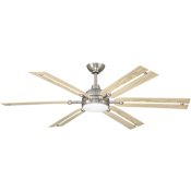 MinkaAire Allegata 56" 6 Blade Indoor Smart 5CCT LED Ceiling Fan with Remote Included Brushed Nickel / White Oak