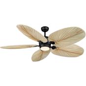 MinkaAire Portesa 60" 5 Blade Indoor Smart 5CCT LED Ceiling Fan with Remote Included Coal / Natural Palm