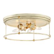 Minka Lavery Westchester County 4 Light 17" Wide Flush Mount Drum Ceiling Fixture Farm House White with Gilded Gold