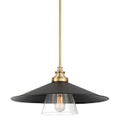 Minka Lavery Segan 1 Light 20" Wide Pendant Coal / Soft Brass