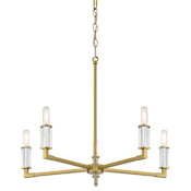 Minka Lavery Oro District 5 Light 23" Wide Vantage Chandelier Soft Brass