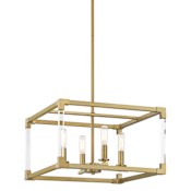 Minka Lavery Oro District 4 Light 16" Wide Vantage Pendant Soft Brass