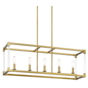 Minka Lavery Oro District 5 Light 32" Wide Vantage Linear Chandelier Soft Brass