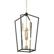 Minka Lavery Colwick 6 Light 18" Wide Taper Candle Pendant Coal Black / Signature Brass