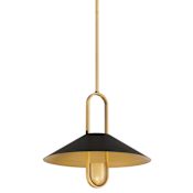 Minka Lavery Goldenridge 15" Wide LED Pendant Matte Black / Legacy Brass